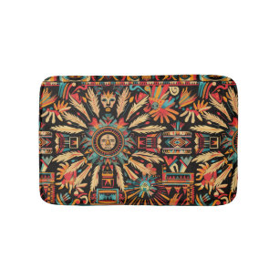Tapis De Bain Soft Turquoise "Aztec Dream" Salle de bain Mat