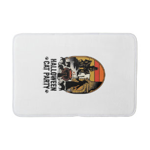 Tapis De Bain Soirée de chats Halloween Design de chats sorciers