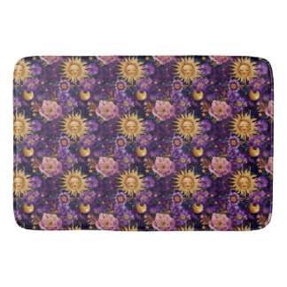 Tapis De Bain Soleil céleste violet et étoile
