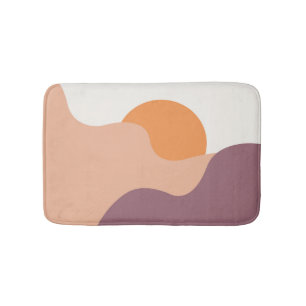 Tapis De Bain Soleil descend derrière les collines pourpres