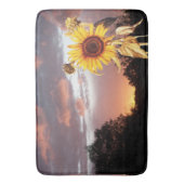 TAPIS DE BAIN SOLEIL ET COUCHER DE SOLEIL D'ÉTÉ AVEC NUAGES ROSE (devant Vertical)