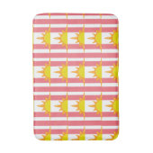 Tapis De Bain Soleil jaune orange sur bandes roses (Devant (Vertical))