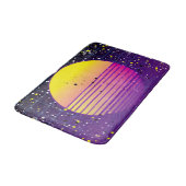 Tapis De Bain Soleil jaune violet des années 80 rétro (Angle)
