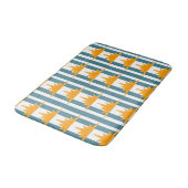 Tapis De Bain Soleil orange jaune sur bandes Turquoises (Angle)