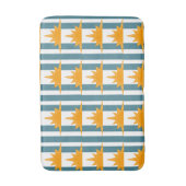 Tapis De Bain Soleil orange jaune sur bandes Turquoises (Devant (Vertical))