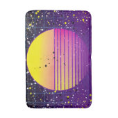 Tapis De Bain Soleil Violet Jaune Rétro 80 (Devant (Vertical))