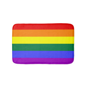 Tapis de bain solide d'arc-en-ciel de rayure
