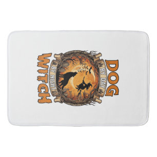 Tapis De Bain Sorcière de jour de nuit de loup de Halloween Chau