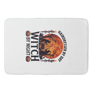 Tapis De Bain Sorcière de nuit de coiffeur Halloween Peigne Cise