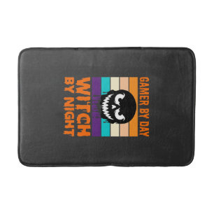 Tapis De Bain Sorcière Joueuse Halloween Crâne Rétro