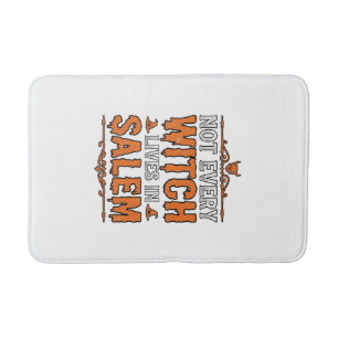 Tapis De Bain Sorcière Vintage Salem Halloween Typographie Desig