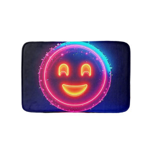 Tapis De Bain Sourire Néon : Conception de Lueur Heureuse Brilla