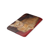 Tapis De Bain Sourire orange de chat tigré de rouille (Angle)