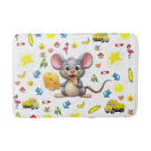 Tapis de bain Souris Fromage Jaune Chat Étoiles Ca (Devant)
