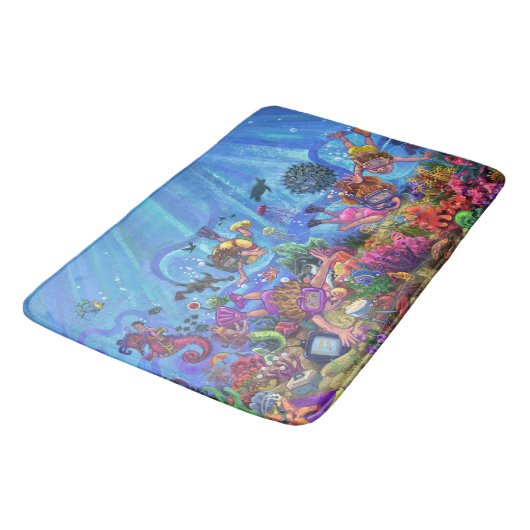 Tapis De Bain Sous l'art de mer (Angle)