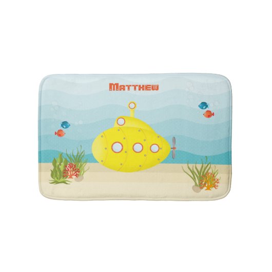 Tapis De Bain Sous-marin jaune profond (Devant)