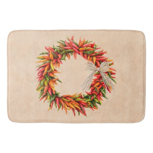 Tapis De Bain Southwest Colorful Rustic Chile Ristra Wreath  (Devant)