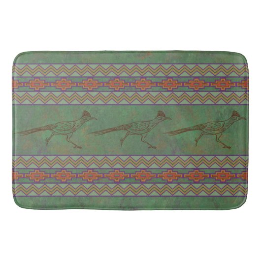 Tapis De Bain Southwest Roadrunner Sagebrush Green Bath Mat (Devant)