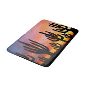 Tapis De Bain Southwestern Desert Landscape Cactus Sunrise Image (Angle)