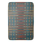 Tapis De Bain Southwestern Rust Brown Turquoise Mosaic Zigzag Mo (devant Vertical)