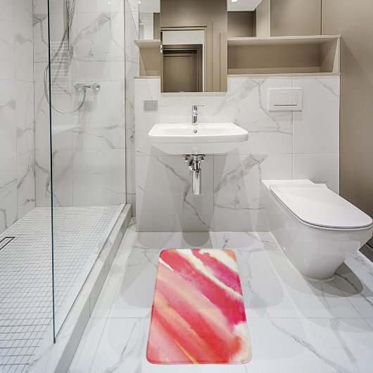 Tapis De Bain Souvenirs en bâton rose orange aquarelle