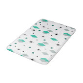 Tapis De Bain Space Age Diamonds Turquoise White (Angle)