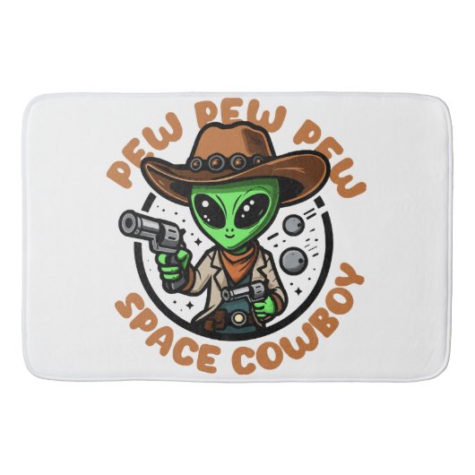 Tapis De Bain Space Cowboy Funny Alien (Devant)