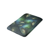Tapis De Bain Spirales Turquoise Beige Vert Abstrait Fractal Art (Angle)