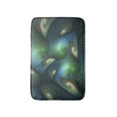 Tapis De Bain Spirales Turquoise Beige Vert Abstrait Fractal Art (Devant (Vertical))