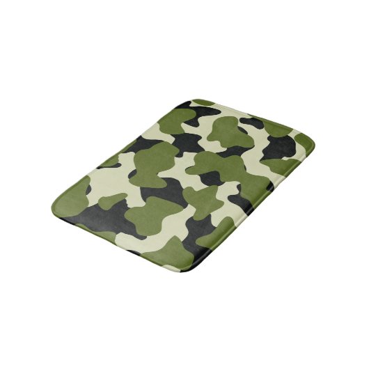 Tapis De Bain Spots de vache Camo Vert (Angle)