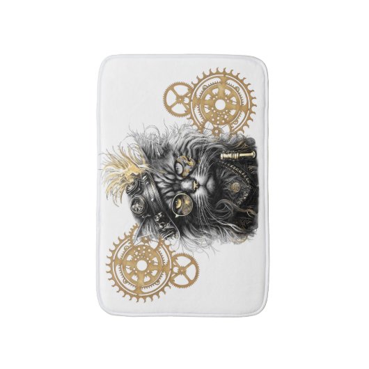 Tapis De Bain Spunky Paws Le Chat Steampunk Funky (Devant (Vertical))