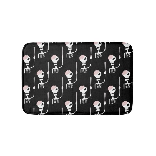 Tapis De Bain Squelette d'Halloween avec épée (Devant)