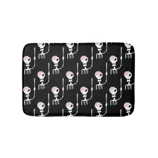 Tapis De Bain squelette d'Halloween avec une épée (Devant)