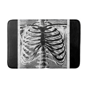 Tapis De Bain Squelette Vintage Os Torse Corps Halloween