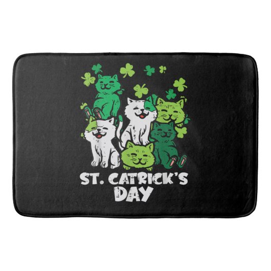 Tapis De Bain St Patricks Catricks Day Cats Saint Pattys (Devant)