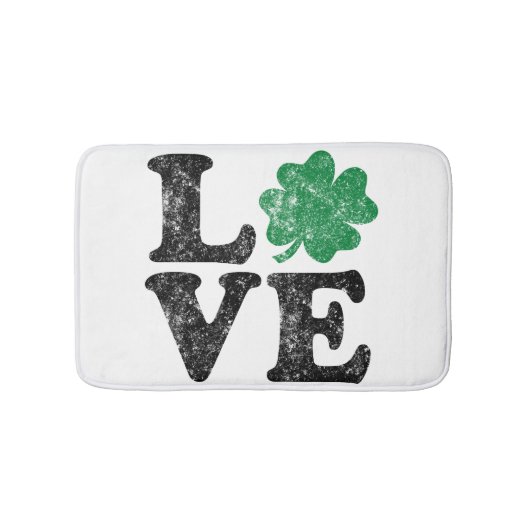 Tapis De Bain St Patrick's Day LOVE Shamrock irlandais (Devant)