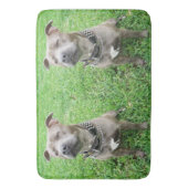 Tapis De Bain Staffordshire Bull Terrier Assis À L'Attention, (devant Vertical)
