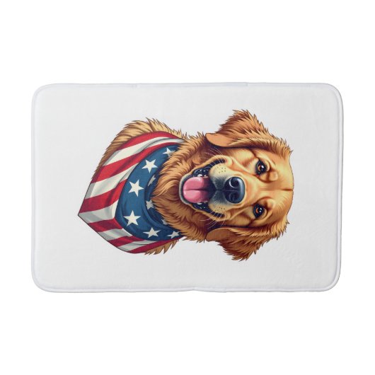 Tapis De Bain Star Spangled Golden Retriever Vintage Tee 4 (Devant)