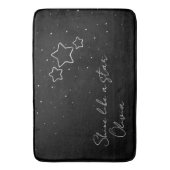 Tapis De Bain Star Trio en noir et blanc avec message et nom (devant Vertical)