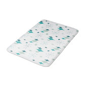 Tapis De Bain Starburst Mid Century Motif moderne Turquoise Aqua (Angle)
