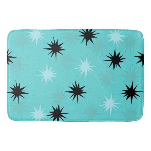 Tapis De Bain Starburst Turquoise Atomique Mat (Devant)