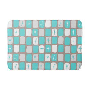 Tapis De Bain Starburst Turquoise Rétro Mat de bain