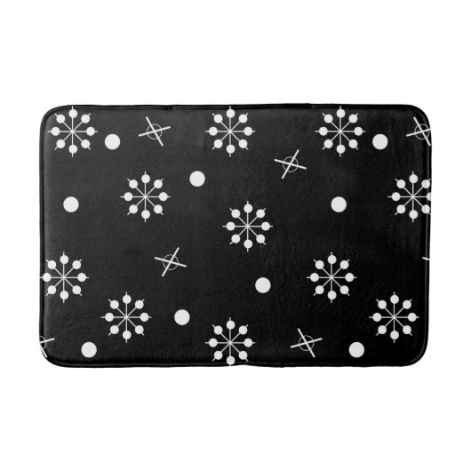 Tapis De Bain Starburts de l'âge atomique Noir Blanc 2 (Devant)