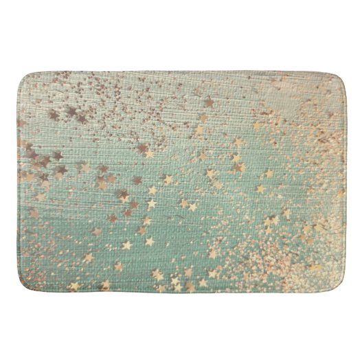 Tapis De Bain Stardust or sur Sea Green  (Devant)