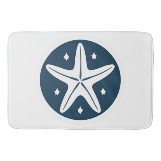 Tapis De Bain Starfish aux étoiles blanches (Devant)