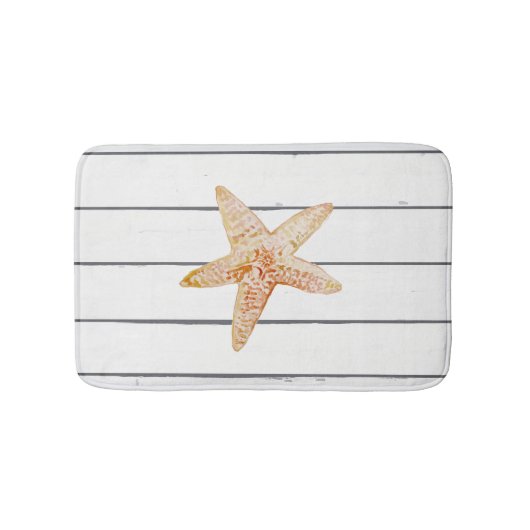 Tapis De Bain Starfish Shiplap Beach Peinture Bain Mat (Devant)