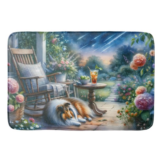 Tapis De Bain Starlit Garden Porch Sheltie Dream (Devant)