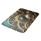 Tapis De Bain Steampunk Clockwork Gold and Teal (Angle)