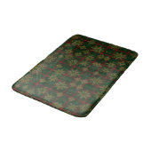 Tapis De Bain Steampunk Flocon de neige Rouge et vert Tartan (Angle)