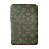 Tapis De Bain Steampunk Flocon de neige Rouge et vert Tartan (Devant (Vertical))